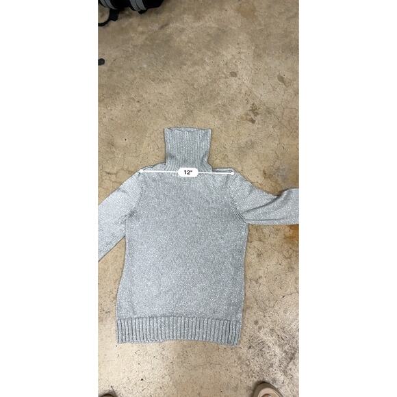 Ralph Lauren Women’s Silver Metallic Ribbed Turtleneck Sweater Small - Picture 4 of 8